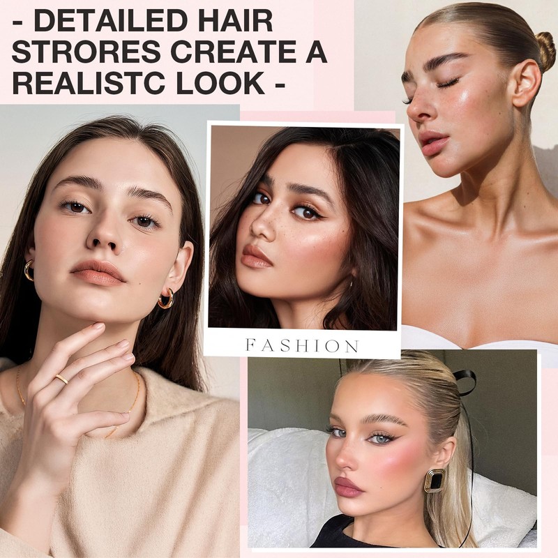 20 Sheets Eyebrow Tattoo Waterproof Eyebrow Sticker, 4D Hair Like