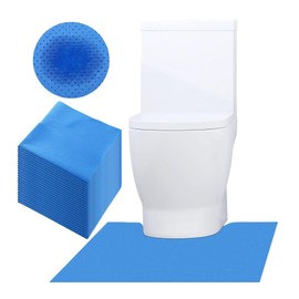 Upgraded 25 Pack Disposable Toilet Mats,Super Absorbent U-Shaped Toilet Training Mat for Kids & Adults,Non-Slip Pads for Bathroom Floor,Potty Training Rug,Around Toilet Urine Protector 24"x22"