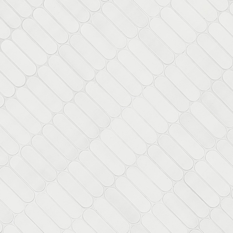 MSI Bianco Glossy Ellipse Glossy Glass Mosaic Wall Tile for