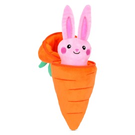 iscream Easter Joy 8" Plush Surpise Bunny in a Carrot with Embroidered Accents for All Ages