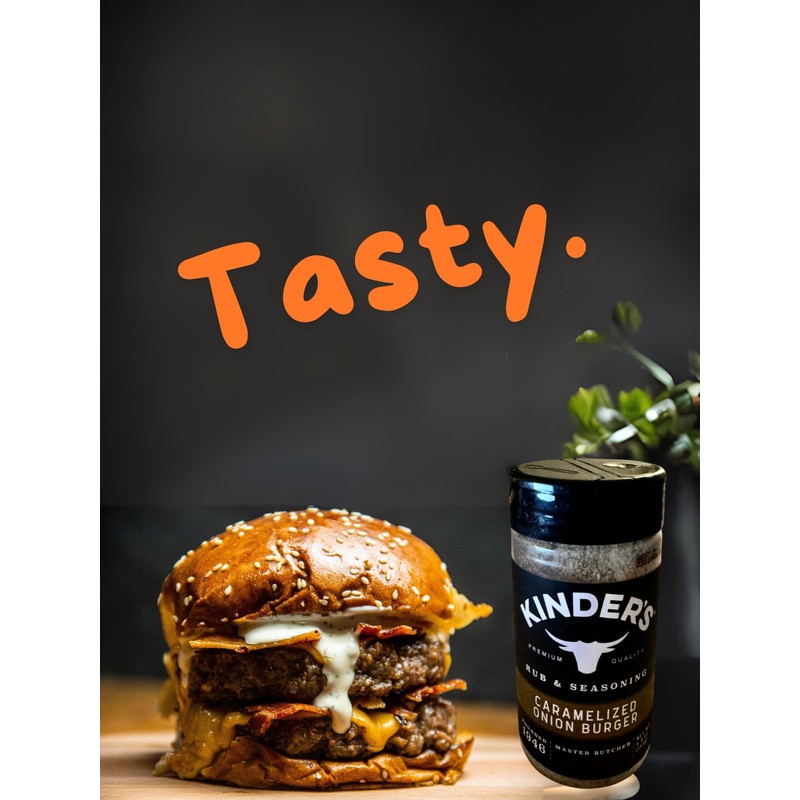 KINDER'S Caramelized Onion Burger Seasoning Blend, 5.4 oz, Elevates Burgers