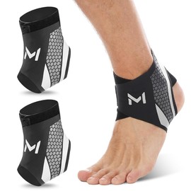 YKTOZU Pack of 2 Ankle Brace Ankle Brace Football, Sporty Ankle Support Made of Breathable Nylon with Double U-Strap, Adjustable, Unisex, Grey