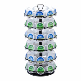 ZCDCP K cup Holder Carousel 6 Tier Coffee pod holder Metal Coffee Pods Storage Organizer Stand Compatible with 54 K Cup Pods