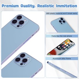 Dummy Fake Phone Model, Looks Like Real Phone Dummy Compatible with Phones 13 Pro Max, Prank Stuff Decoy Pear Non-Working Toy 13 Promax for Kids (Blue)