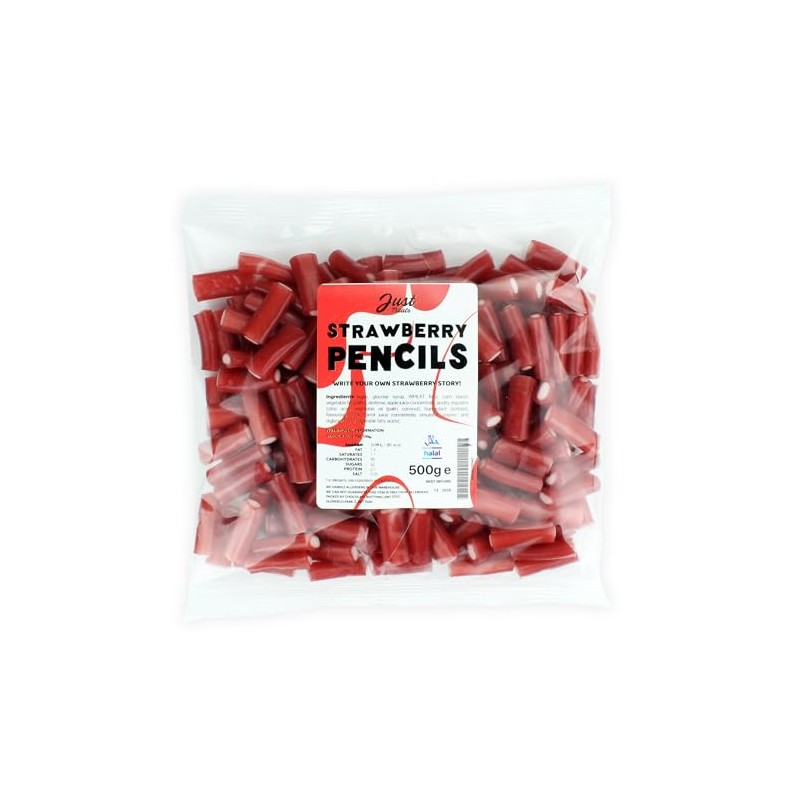 Just Treats Strawberry Pencils (500g Share Bag)