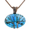 Copperie Tree Of Life Tibetan Turquoise Gemstone Pendant Copper Wire