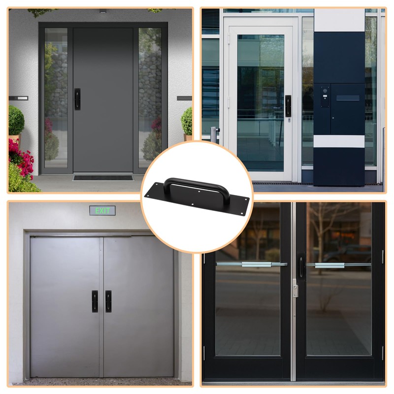 Mormchlots 2Pcs Large Black Stainless Steel Heavy Duty Barn Door