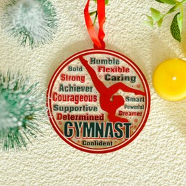 BlinkWishes Gymnastics Christmas Ornament, Gymnast Girl Christmas Ornament Tree Decor, Keepsake Gifts for Gymnast Sports, Xmas Gift for Gymnastics Lovers Girls Women Fans Coach