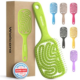 Walcora Hair Brush without Pulling, Detangling Brush & Detangler Brush for Women, Men & Children, for Curls, Wet, Fine & Long Hair, Hair Brush - Green