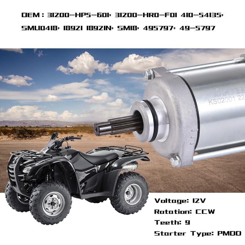 KARSEE Starter Motor High Torque Replacement for Honda Rancher 420