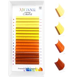 Colored Lash Extensions, 16 Rows Cashmere lash extensions, 0.07 D Curl Lash Extensions, 13mm Classic Lash Extensions, Single Lash Extensions for Professional(0.07-D-Yellow Gradient 13mm）