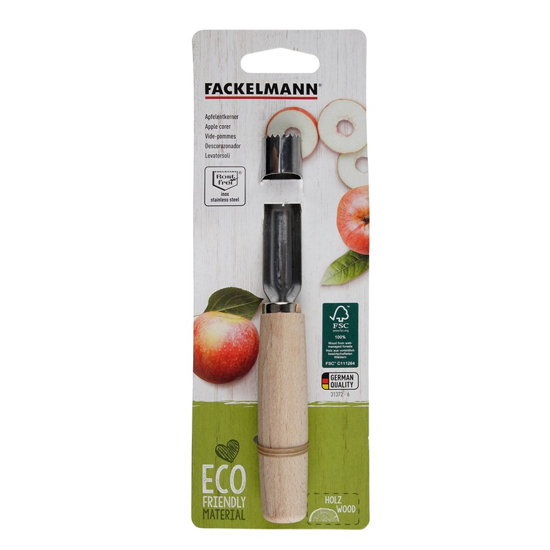 Fackelmann 31372 Apple Corer FSC Beech Wood Apple Corer for