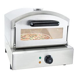 BNDHKR Commercial Electric Pizza Oven Countertop Stainless Steel Pizza Maker with 12" Pizza Stone for Outdoor Cooking, Portable Pizza Maker