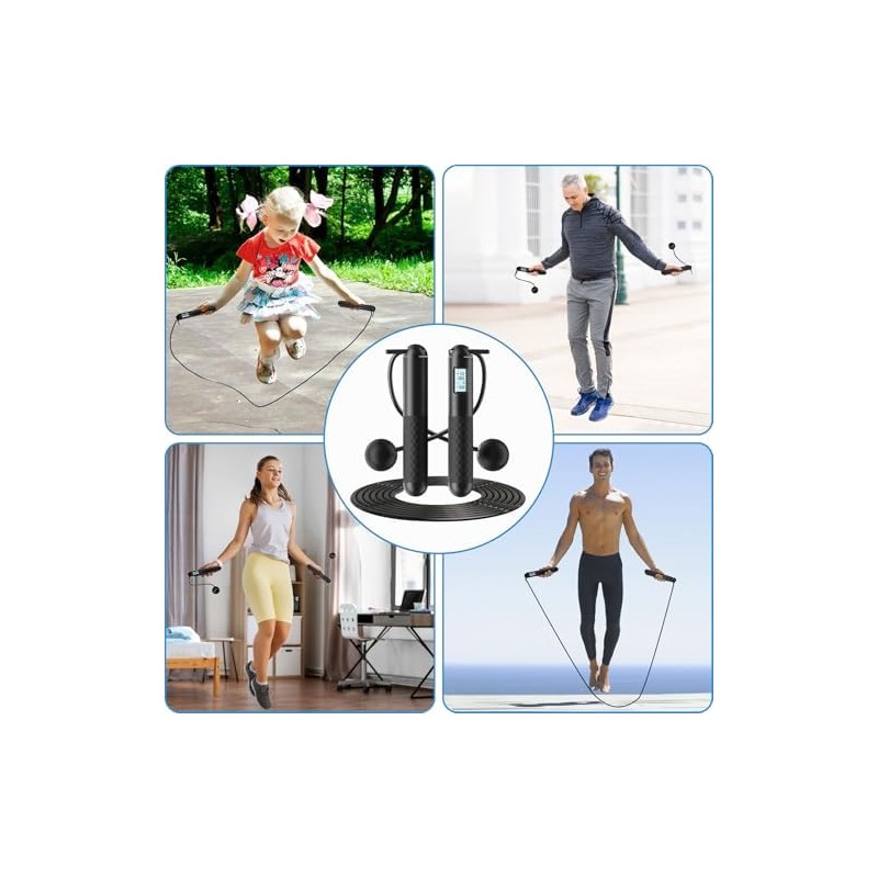 TOGETDREAM Cuerda de saltar con contador, cuerda de saltar ajustable