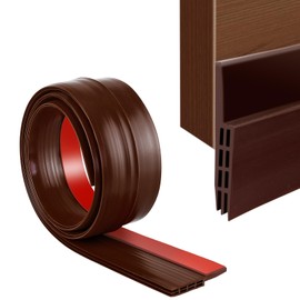 SUNMON Silicone Door Draft Stopper – 39 inches Door Seal Strip for Under Door Seal Gap Interior & Exterior Doors Weather Stripping Soundproof （Brown）