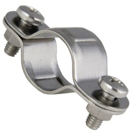 Pack of 5 Single Pipe Clamp Diameter 25 mm Stainless Steel A2 AISI 304