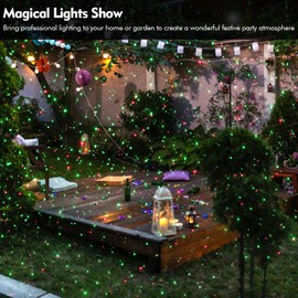 Lunmore - Proyector de luces láser de Navidad para exteriores, luz láser de jardín con luciérnaga móvil para exteriores, interiores, Navidad, día festivo