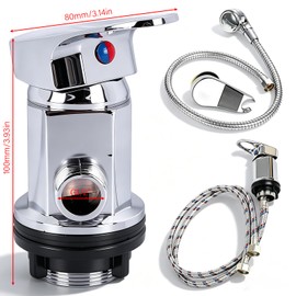 VETOLAKA Rubinetto miscelatore per doccia, uscita 1/2", doccetta da parrucchiere, soffione doccia da parrucchiere, doccetta per lavabo, tubi di ingresso da 80 cm e tubi di uscita + irrigatore, set per