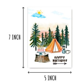 SMHGifts Happy Birthday Camping Card - Lovely Card - Birthday Card - Card For Him Her - Greeting Card - Friend Card - Adventure Card - Blank Card