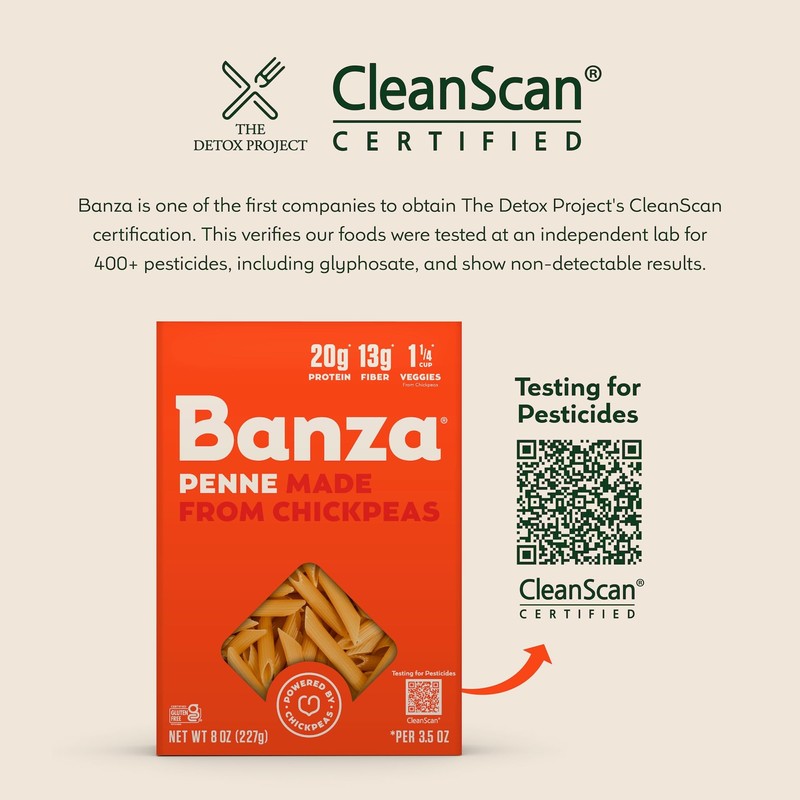 Banza Penne Pasta from Chickpeas - Gluten Free, High Protein,