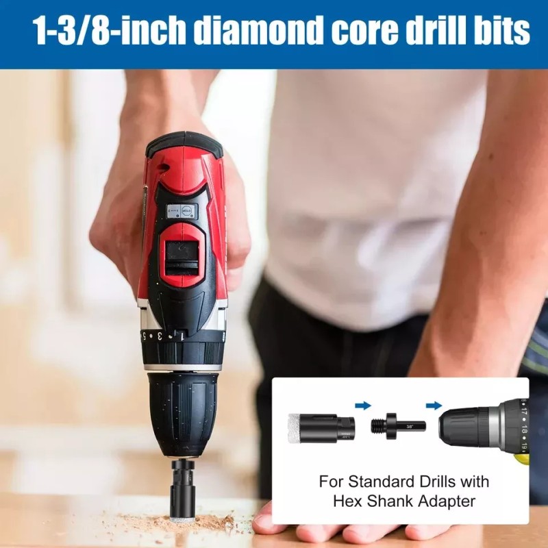 Roxx Tools wet polisher grinder 17PCS chamfer beveling core bit