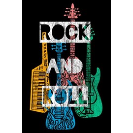 Rock & Roll Bunt Distressed Washed Rocker Konzert: DIN A5 Blanko 120 Seiten / 60 Blätter Notizbuch Notizheft Notiz-Block Rock N 'Roll Motive & Heavy Metal Geschenke