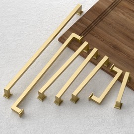 FILTA 5 Inch(128mm) Hole Centers Gold Cabinet Pulls(Set of 10),Gold Cabinet Pulls Zinc Alloy Kitchen Cabinet Handles Cabinet Hardware for Cabinets Cupboard Drawer