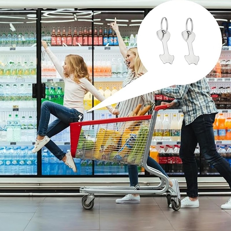 2 Set Stainless Steel Shopping Trolley Releaser Key - Removable