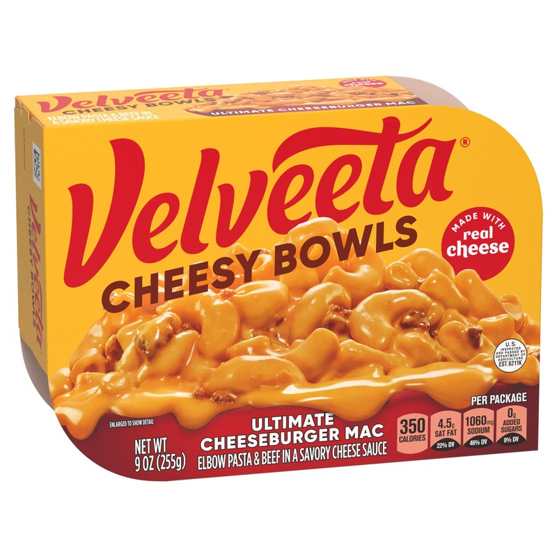 Velveeta Cheesy Bowls Ultimate Cheeseburger Mac Microwave Meal, 9 oz