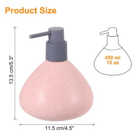 sourcing map Foaming Soap Dispenser 450ml/15oz Beige Ceramic Foaming Soap Pump for Bathroom