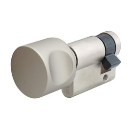 FELGNER Half Cylinder with Knob (35/10) - Profile Half Cylinder with Knob, Nickel, Brass, Nickel Plated, Lock, for Doors and Gates