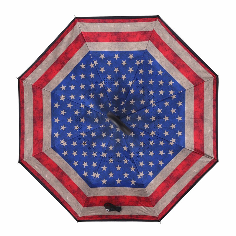 Wxjiahetai Inverted Reverse Umbrella with C-shaped Handle Windproof Upside Down