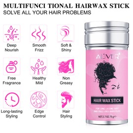 RTBYUE Hair Care Set, Hair Wax Stick + Cold Pressed Unrefined Jamaican Black Castor Oil + Edge Brush, Rat Tail Teasing Combs Set 4Pcs, Wax Stick Hair Wigs Flyaways, Hair Slick Stick for Hair Styling