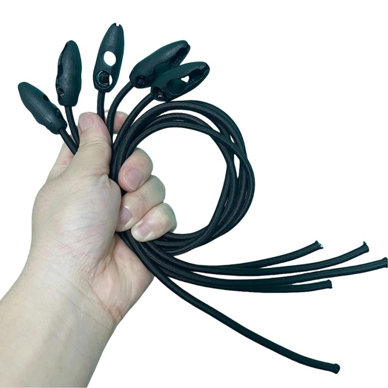ArrErr 5 Pack Adjustable Bungee Cords with Clips Self Bite