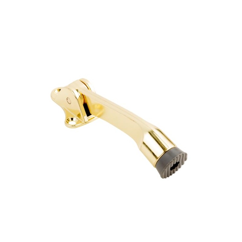 National Hardware N184-259 V238 Kickdown Door Stop in Brass,4 Inch