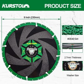Diamond Blade for All Purpose - KURSTOL 230mm X 22.23/15.875mm Metal Cutting Disc for Granite,Marble,Stone,Stainless Steel,Concrete,Masonry,Glass,Plastic,Iron,Rebar