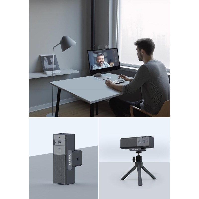 AIRHUG 3-in-1 Web Camera, Built-in Microphone, 1080P, 2.07 Megapixels, Privacy