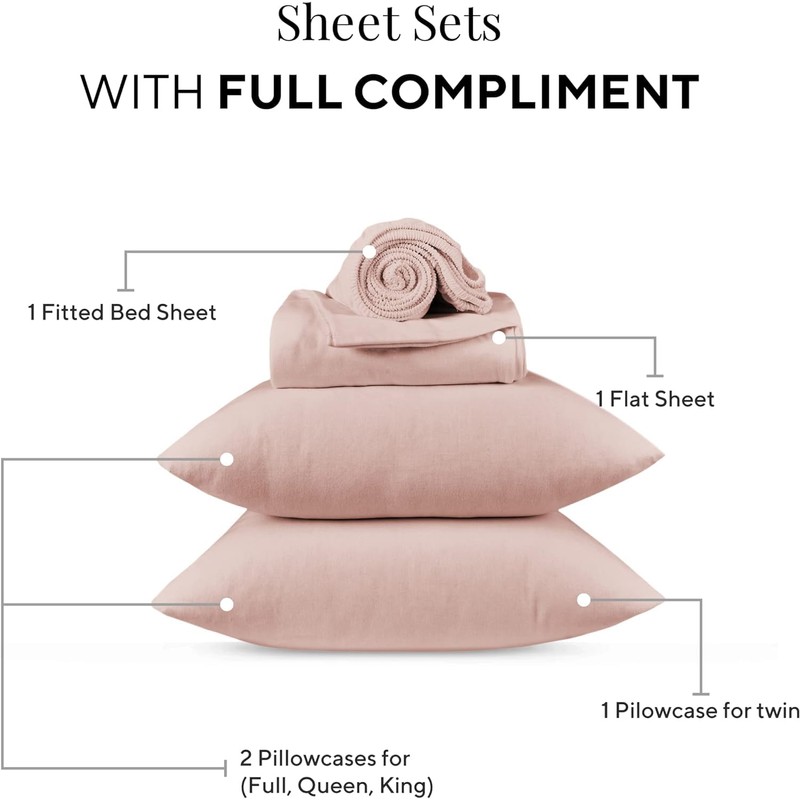 Sleepdown Jersey Sheet Set - Blush, Queen (4 Piece)