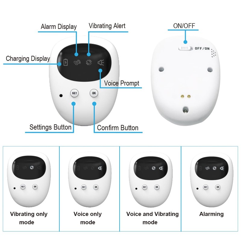 FENCY Wireless Bedwetting Alarm for Boys and Girls, USB Rechargeable,