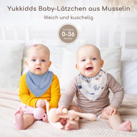 Yukkidds Bib Baby Triangular Scarf 100% Cotton Muslin Neckerchief for Newborns Boys and Girls Absorbent and Adjustable Neckerchiefs Baby Pack of 6 Blue Rainbow