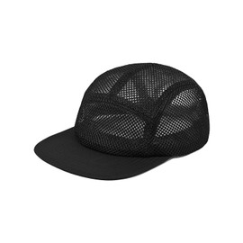 Clape Mesh 5 Panel Cap Flat Bill Dad Hat Quick Dry Baseball Cap Cooling Sports Hat Unstructured Trucker Cap Hiphop Dad Hat (WBQW241-Black)