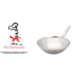 16" Single Handle Stainless Steel Chinese Wok