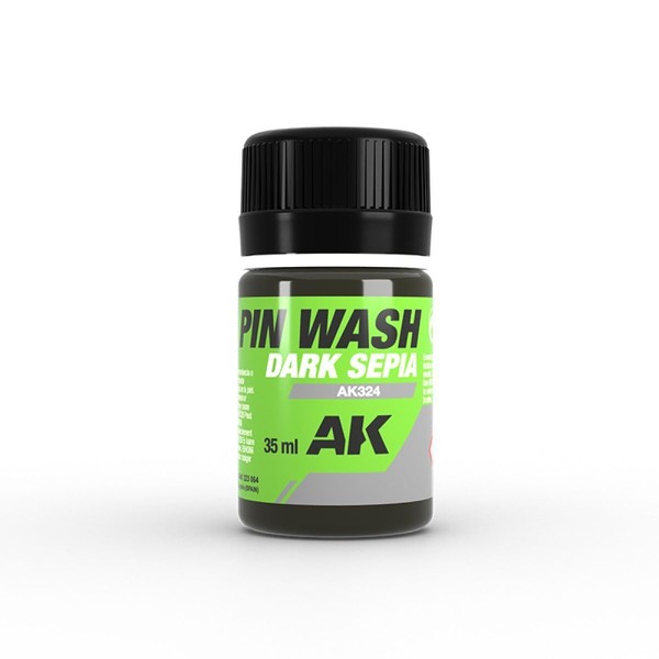 AK Interactive Weathering Paint, Dark Sepia Pin Wash