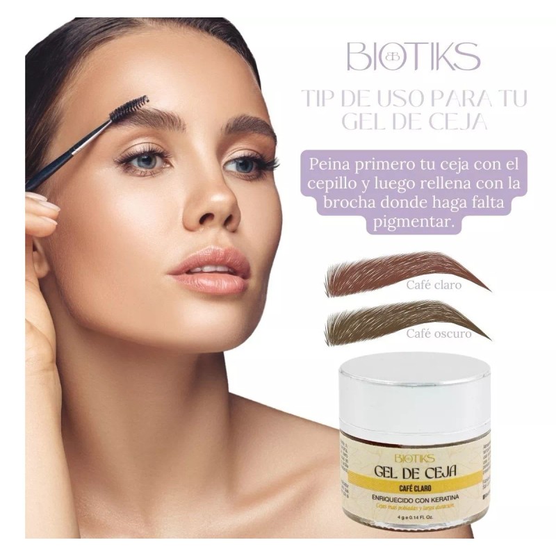 BIOTIKS COSMETICOS Gel Para Ceja Con Pigmento Enriquecido Con Keratina