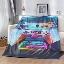 jvycjlu Game Controller Space Capsule Throw Blanket, Boys Girls Game Blankets, Game Blanket for Boys Gifts for The Ultimat Gamer for Kids Teens Son Husbands Men Boyfriends Sofa Bedroom 40 X 50