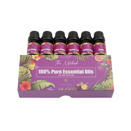 Simplistic Elegance Essential Oils Set - Top 6 Natural Aromatherapy Oils for Diffusers Humidifier Massage Sleep Skin & Hair Care DIY Candle and Soap Making Gifts | 10 ML (The Notebook)