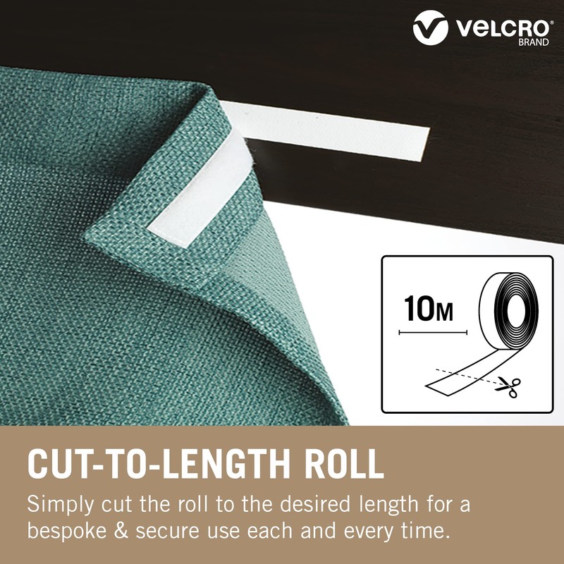 Velcro VEL-EC60282, Nastro Adesivo, per Appendere, 20 mm x 10