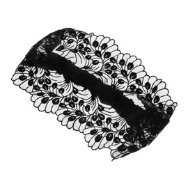 SAFIGLE Wide Floral Lace Headband for Women Stretchy Face Washing Makeup Accessory Elegant Anti- Design for Comfortable Hair Covering for Skincare Church Events