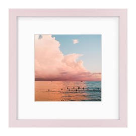 Frametory, 12x12 Picture Frame, Display Pictures 8x8 with Mat or 12x12 Without Mat, Square Wall Frame for Print and Painting - Wide Molding (Pink)