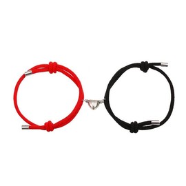 Bracelet Couple Boyfriend Girlfriend Gift Simple Nylon Love Magnetic Bangles for Women Men - Color: Black&White